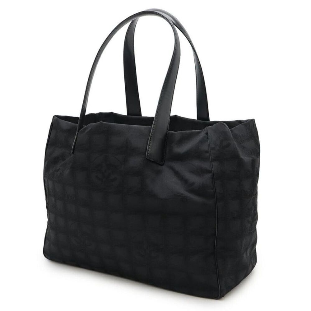 Pre Loved chanel Travel Line Tote Bag CC Logo Women black | black Shoulder Bags - Picture 2 of 7